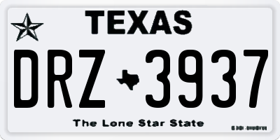 TX license plate DRZ3937