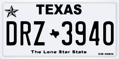 TX license plate DRZ3940
