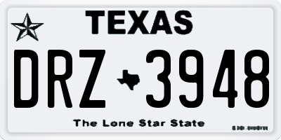 TX license plate DRZ3948