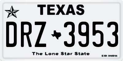 TX license plate DRZ3953
