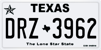 TX license plate DRZ3962