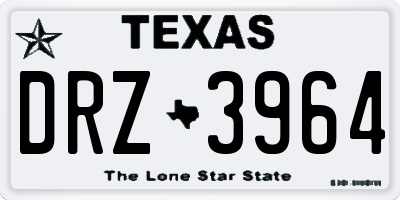 TX license plate DRZ3964