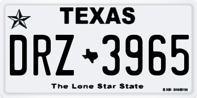 TX license plate DRZ3965