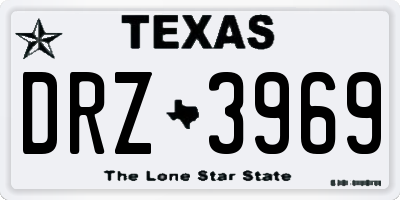 TX license plate DRZ3969
