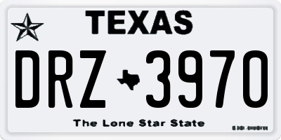 TX license plate DRZ3970
