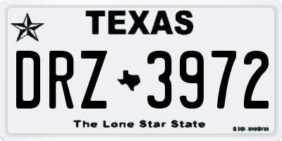 TX license plate DRZ3972