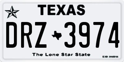 TX license plate DRZ3974