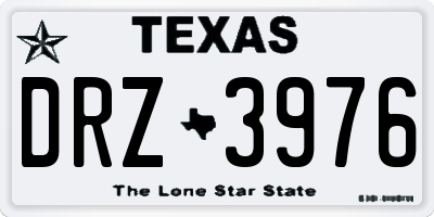TX license plate DRZ3976