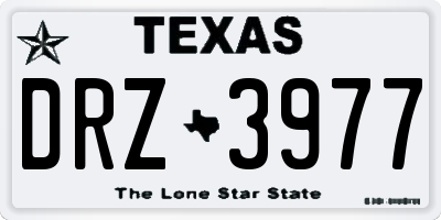 TX license plate DRZ3977