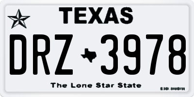 TX license plate DRZ3978