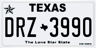 TX license plate DRZ3990
