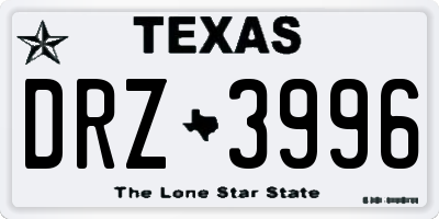 TX license plate DRZ3996