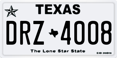 TX license plate DRZ4008