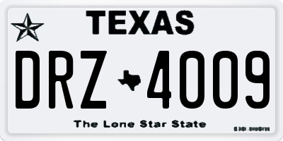 TX license plate DRZ4009