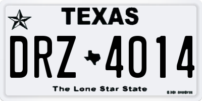 TX license plate DRZ4014