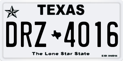 TX license plate DRZ4016
