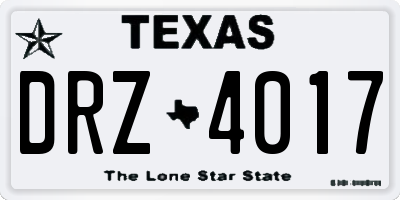 TX license plate DRZ4017