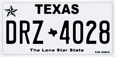 TX license plate DRZ4028
