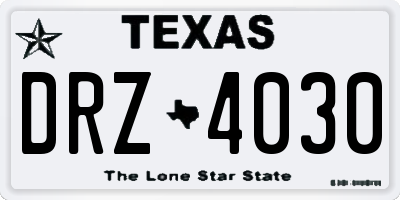 TX license plate DRZ4030