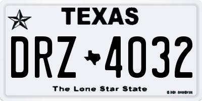 TX license plate DRZ4032