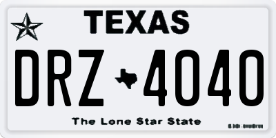 TX license plate DRZ4040