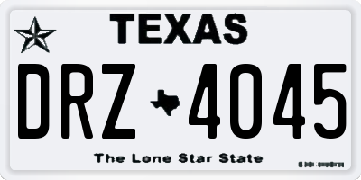 TX license plate DRZ4045