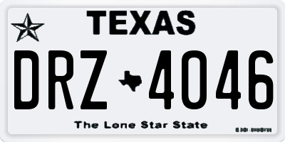 TX license plate DRZ4046