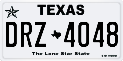 TX license plate DRZ4048