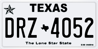 TX license plate DRZ4052