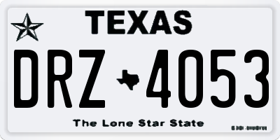 TX license plate DRZ4053