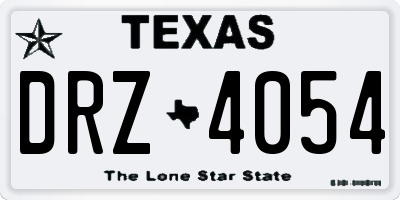 TX license plate DRZ4054