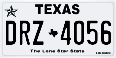 TX license plate DRZ4056