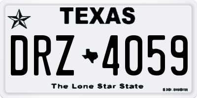 TX license plate DRZ4059