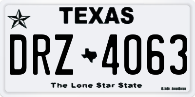 TX license plate DRZ4063