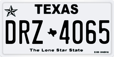 TX license plate DRZ4065