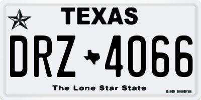 TX license plate DRZ4066