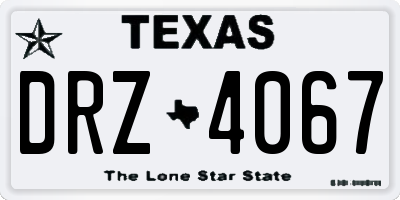 TX license plate DRZ4067