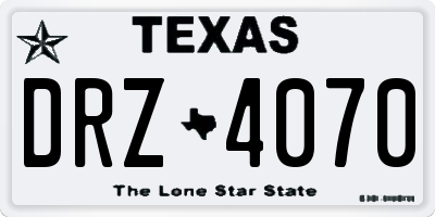 TX license plate DRZ4070
