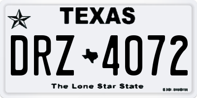 TX license plate DRZ4072