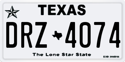 TX license plate DRZ4074