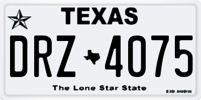 TX license plate DRZ4075