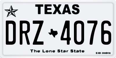 TX license plate DRZ4076