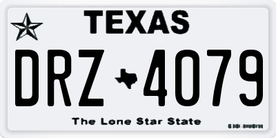 TX license plate DRZ4079