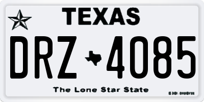 TX license plate DRZ4085