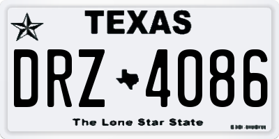 TX license plate DRZ4086