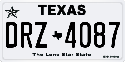 TX license plate DRZ4087