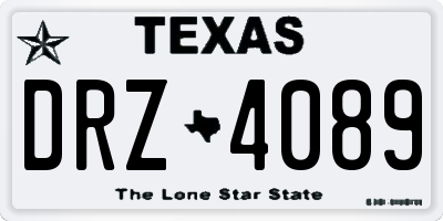 TX license plate DRZ4089