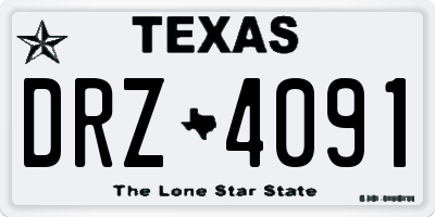 TX license plate DRZ4091