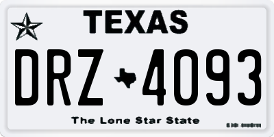 TX license plate DRZ4093
