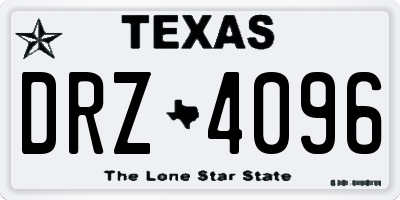 TX license plate DRZ4096